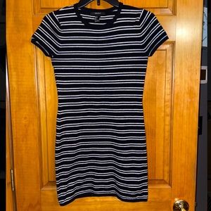 Forever 21 black and white striped bodycon dress